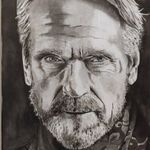 Jeremy Irons portré tus festmény 25x35 cm fotó