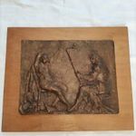 Trischler Ferenc Festő és modellje bronz kisplasztika fotó