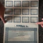 20 db sorszámkövető Kontrax részvény 1992 UNC együtt, Posta megoldható fotó