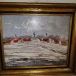 Mácsai István - Szentendre télen - gyönyörű régi olajfestmény - 1 Ft! Nincs minimálár!!! fotó