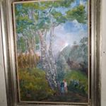 Litteczky Endre - Szerelmesek Felsőbányán- gyönyörű régi olajfestmény - 1 Ft! Nincs minimálár!!! fotó