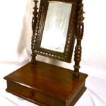 ANTIK ÓNÉMET BILLENŐS ASZTALI TÜKÖR FIÓKKAL fotó