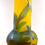 MESESZÉP VIRÁGOS ANTIK SZECESSZIÓS JELZETT ÜVEG VÁZA ! fotó