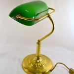 ZÖLD ÜVEGBÚRÁS DEKORATÍV VINTAGE BANKÁRLÁMPA X fotó