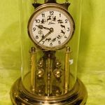 ANTIK 400 napos ASZTALI ÓRA, GYÖNYÖRŰ ALLAPOTÚ, EREDETI ÜVEG BURÁVAL fotó