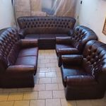 Chesterfield valódi bőr ülőgarnitúra eladó fotó