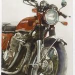 Gilberto Gaspar – szignózott akvarell: Honda CBR motorkerékpár fotó