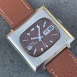 ! 1974 július retro TV tokos SEIKO fahéjbarna acél automata day date SEIKO 6119-5401 ! 1Ft NMÁ fotó