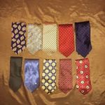 10 db férfi luxus vintage selyem nyakkendő HUGO BOSS / VERSACE / COLOMBO / ANGELO / LANCEL / FIGARET fotó