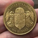 1908 Ferenc József arany 100 Korona EREDETI nem Artex fotó