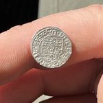 Hunyadi Mátyás dénár B-patkón kereszt, ritka verdejel, Extra szép fotó