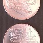 2 DARAB "DUNAI HAJÓK" EZÜST ÉRME! ÁRPÁD 500 FORINT 1993 BU. HABLEÁNY 1000 FORINT 1995 BU. 1FORINTRÓL fotó