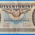 1951 -es 50 Forint Rákosi címeres bankó!!! Eredeti állapotban!!!Ritka!!! VG (L1238) fotó