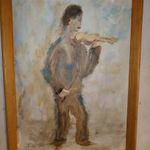 Tóth Menyhért - A miskei hegedűs - gyönyörű régi olajfestmény - 1 Ft! Nincs minimálár!!! fotó