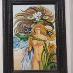 Eladó régi olajfestmény farostlemezen. fotó