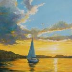 Nyári alkony - olajfestmény fotó