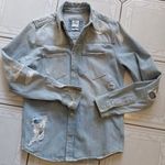 ZARA S-M extra szuper férfi/fiú világoskék farmer ing-kabát, szinte új fotó