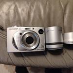 Sony Cyber Shot digitális fényképezőgép dsc-w1, memóriakártyával, extra lencsével! fotó