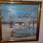 Mednyánszky László, téli táj, szép régi olajfestmény, 1forintról, minimálár nélkül. fotó