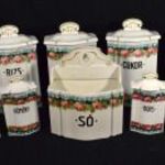 ANTIK 12 -dbos KONYHAI PORCELÁN FŰSZER ÉS EGYÉB TÁROLÓ EDÉNY KÉSZLET !!! fotó