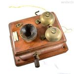 1910 KÖRÜL IGAZI ANTIK FA TOKOS KURBLIS FALI TELEFON X fotó