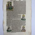 1493 ŐSNYOMTATVÁNY - Schedel krónika Szent Ágostont ábrázoló lapja - CXXXVI. - fotó