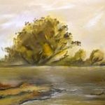 TISZA PARTI TÁJ ŐSSZEL .. OLÁH JELZÉSSEL NAGYMÉRETŰ OLAJFESTMÉNY ! fotó