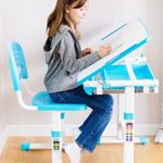 Többfunkciós állítható magasságú gyerek íróasztal és szék - komplett tanuló / rajzoló sarok fotó