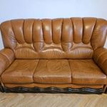 Bőr űlőgarnitúra (kanapé és 2 fotel) fotó