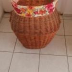 Szennyes-ruhás kosár, rattan, béléssel, újszerű fotó