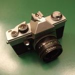 I PRAKTICA LTL FÉNYKÉPEZŐGÉP ANTIK RÉGI GYŰJTŐKNEK DOMIPLAN 50 MM OBJEKTíV fotó