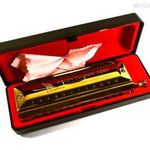 SWAN ... MINŐSÉGI ARANYOZOTT SZÁJHARMONIKA DOBOZÁBAN X fotó