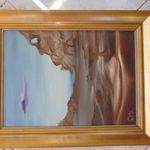 BARI Árpád(1953.-) jelzett festmény (szigno: BARI.95) "Koponya sziget" Fantazi festmény fotó