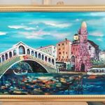 Szöllősi Tibor Rialto-híd, Velence festmény 78x58 cm kerettel fotó