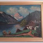 Olajfestmény, nagy méretű Festmény Aláírva, Keretben fotó