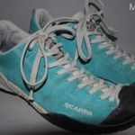 Scarpa, valódi bőr, türkizkék, masszív sportcipő, túracipő 39 -női fotó