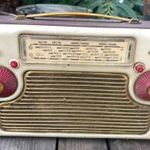 Régi Terta T406B típusú hordozható táskarádió elektroncsöves műszaki régiség fotó