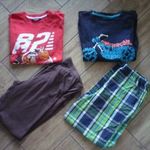 134/140-es fiú hosszú pizsamák, 2db fotó