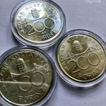 RITKA SZÉP! ezüst MNB ZACSKÓS 200 forint 3 db - 1992, 1993, 1994 BU kapszulában - UNC darabok 200 ft fotó