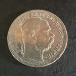 1 korona ezüst 1893 hibás veret! fotó