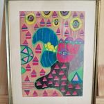 Szép kis absztrakt festmény 24x30 cm kerettel fotó