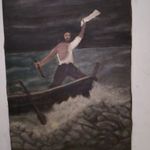 Csontváry Kosztka Tivadar - Hajótörött - gyönyörű antik olaj, vászon festmény 1 Ft! Nincs minimálár fotó