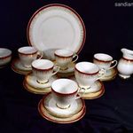 GYÖNYÖRŰ ELEGÁNS ROYAL GRAFTON PORCELÁN TEÁS KÉSZLET SÜTIS GARNITÚRÁVAL X fotó