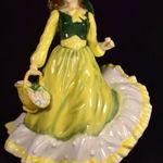 APRIL ... LÁNY VIRÁGOS KOSÁRRAL RITKA BÁJOS ROYAL DOULTON PORCELÁN SZOBOR X fotó