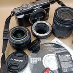 Olympus 12MP mirrorless E-PL1 14-42mm F3.5 és 40-150mm F4.0 objektív Micro MMF-2 adapter fotó