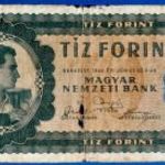 1946 -os 10 Forint vízjeles bankó! Első papír 10 Ft-os!! EREDETI ÁLLAPOTBAN! Ritka !!! F(L2330) fotó
