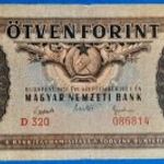 1951 -es 50 Forint Rákosi címeres bankó!!! Eredeti állapotban!!!Ritka!!! F (L2303) fotó