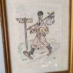 Vogel Eric - Suomi felé - karikatúra, kép, falikép 1954, 36, 5x29, 5 cm fotó