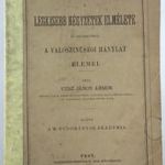 Vész János Ármin: A legkisebb négyzetek elmélete A valószinűségi hánylat elemei, 1869. MTA RITKASÁG fotó