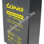 Ólom akku Long Kung Long típus MSK200 2V 62Ah csatlakozó M8 fotó
